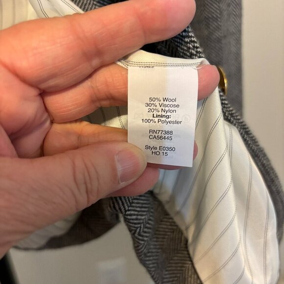 J. Crew Wool Blend Herringbone Goldtone Button Blazer - Picture 9 of 13